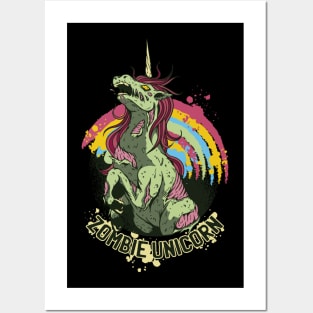 Zombie unicorn Posters and Art